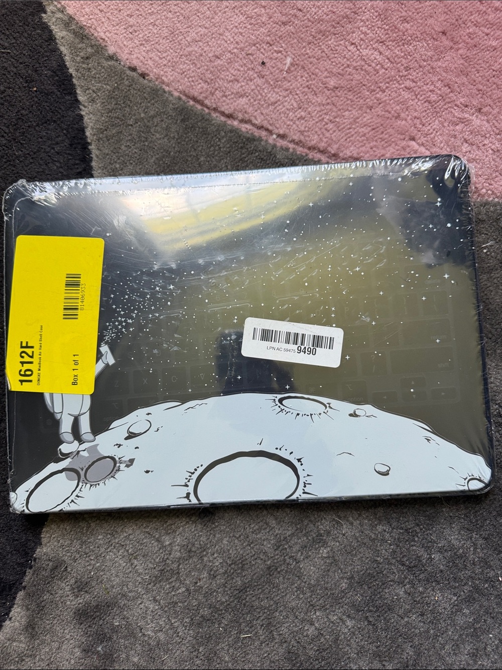 Tablet Keyboard Case with Moon Illustration - Black